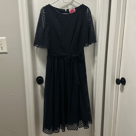 Kate Spade Burnout Flutter-Sleeve Dress - Picture 1 of 4